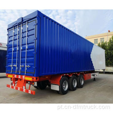 Caminhão de reboque semi-reboque de transporte de caixa de aço inoxidável